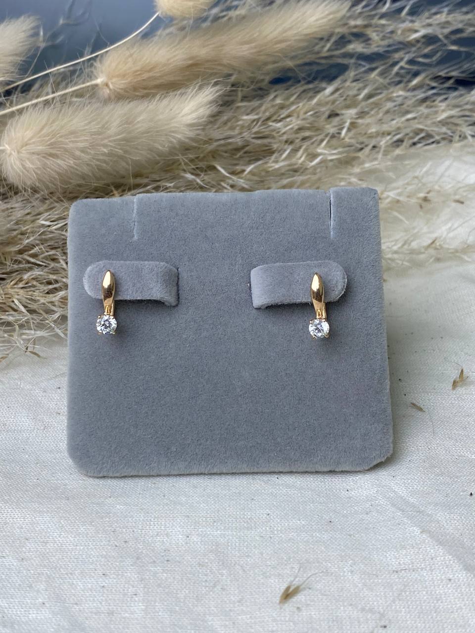 Серьги детские из красного золота  585 пробы